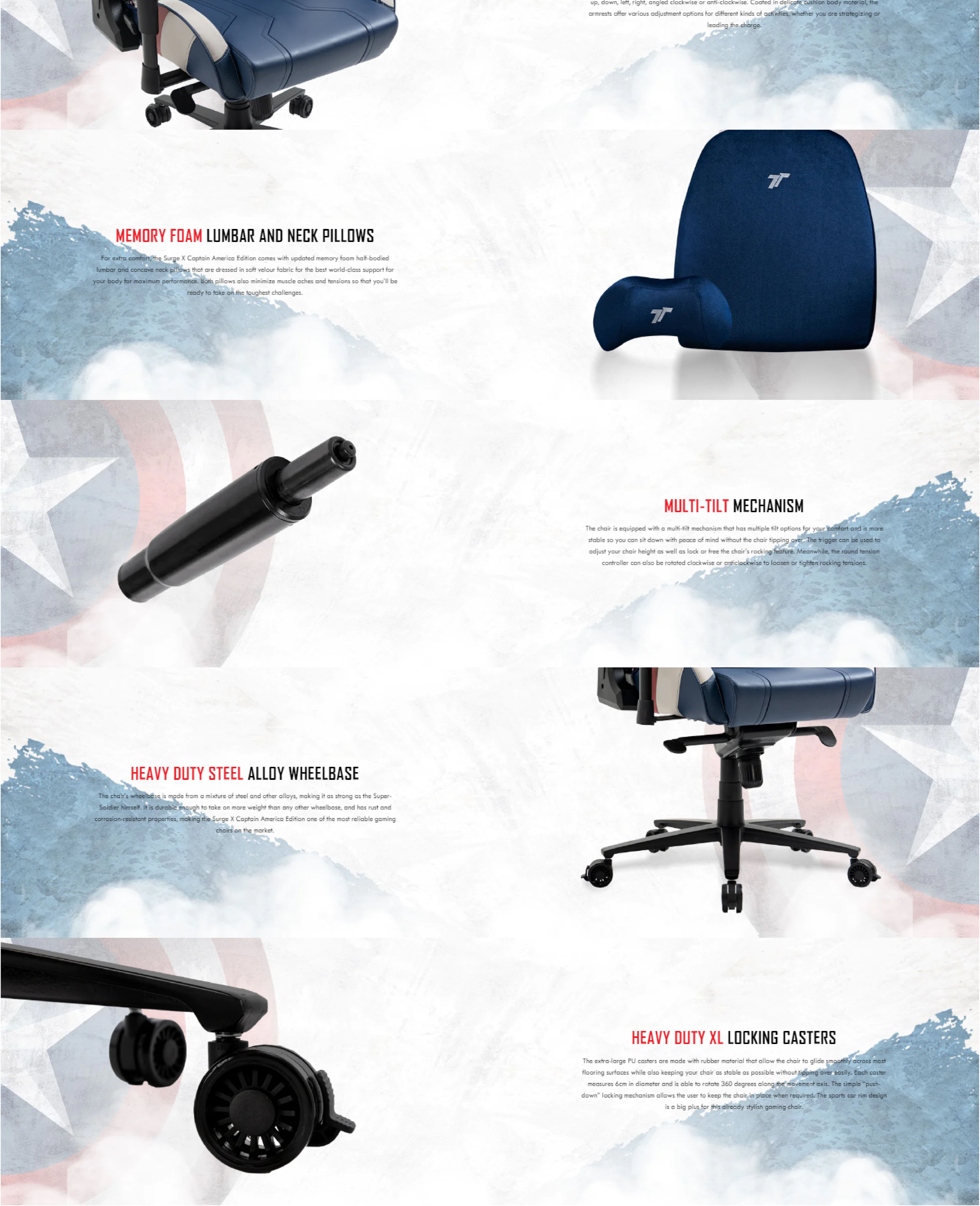 TTRacing Surge X Gaming Chair Captain America Edition