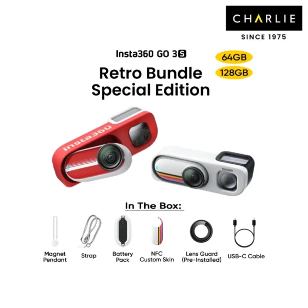 INSTA360 GO 3S RETRO BUNDLE SPECIAL EDITION 128GB | ORIGINAL INSTA360 MALAYSIA